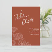 ボーホー ミニマリスト ウェディング フラワー ウェディング 編集可能 招待状 (スタンド正面)