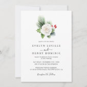 ボーホー ミニマリスト グリーン クリスマス ウェディング 招待状 (正面)