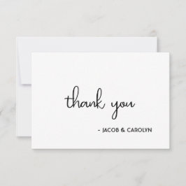 ボーホー ミニマリスト ブラック ホワイト ウェディング サンクス カード