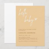 ボーホー ミニマリスト ベビーシャワー ジェンダーニュートラル 招待状 (正面/裏面)