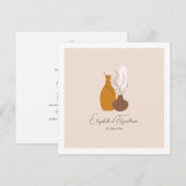 ボーホー ミニマリスト ヴェイシズ ウェディング オブ 招待状 (正面/裏面)