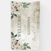 ボーホー ミューテッド フォール フラワーブライダルシャワー 横断幕 (縦)