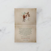 ボーホー ミューテッド フォール フローラル フォール イン ラブ ブライダル シャワー サンキューカード (内部)