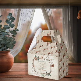 ボーホー ミューテッド フォール フローラル ブライダル シャワー フェイバーボックス