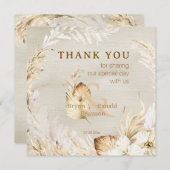 ボーホー モダン パーム フラワル サンキューカード (正面/裏面)