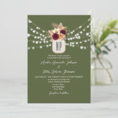 ボーホー モノグラム ウェディング QR コード 招待状 (スタンド正面)