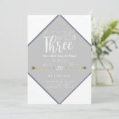 ボーホー・ヤング・ワイルド＆スリー | 3歳の誕生日パーティー 招待状 (スタンド正面)