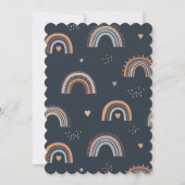 ボーホー ユニコーン モダン ネイビー 女の子 キュート バースデー インビテーション (裏面)