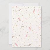 ボーホー ユニコーン 誕生日 花の女の子 1歳の誕生日 招待状 (裏面)