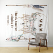 ボーホー ライジング フェザー ウッド ルスティック インド タペストリー (インサイチュ(横))