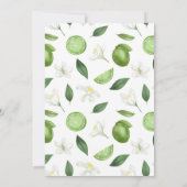 ボーホー ライム ウォーターカラー フラワー ブライダル シャワー 招待状 (裏面)