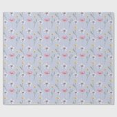 ボーホー ライラック ワイルドフラワー 水彩画パターン ラッピングペーパー (フラット)