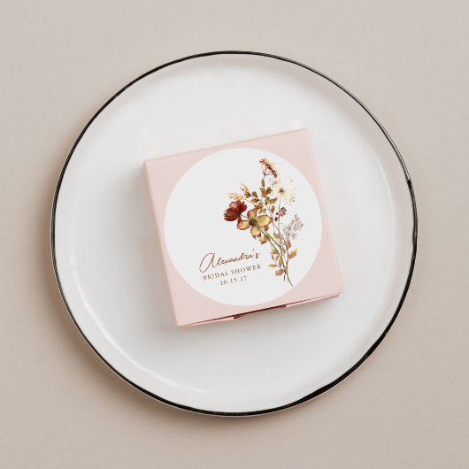 ボーホー ラスティック アーシー ネイチャー ボタニカル ブライダル シャワー ラウンドシール