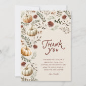 ボーホー ラスティック オータム ブライダル シャワー サンクス サンキューカード (正面)