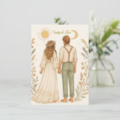 ボーホー ラスティック カウボーイ ウェディング セーブ ザ デート 招待状 (スタンド正面)