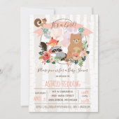 ボーホー ラスティック スプリング バーチ ウッドランド ベイビー シャワー 招待状 (正面)