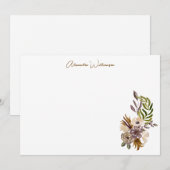 ボーホー ラスティック ネイチャー ボタニカル オーダーメイド ブライズシャワー サンキューカード (正面/裏面)