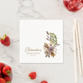 ボーホー ラスティック ネイチャー ボタニカル カスタム ブライダル シャワー スタンダードカクテルナプキン (インサイチュ)