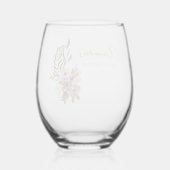 ボーホー ラスティック ネイチャー ボタニカル カスタム ブライダル シャワー ステムなしワイングラス (裏面)