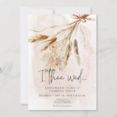 ボーホー ラスティック パンパス＆ドライグラス ブーケ ウェディング 招待状 (正面)
