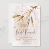 ボーホー ラスティック パンパス&ドライ フラワー ブーケ ブライダル ブランチ 招待状 (正面)