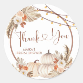 ボーホー ラスティック パンプキン 秋の恋に感謝 スティッカー ラウンドシール