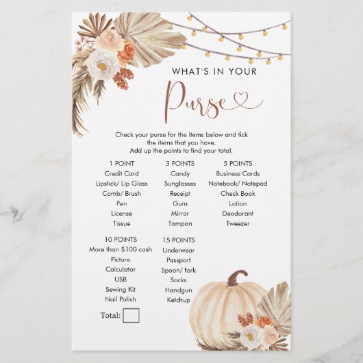 ボーホー ラスティック パンプキン 秋の恋 財布ゲーム (正面)