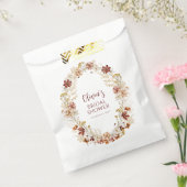 ボーホー ラスティック フラワーバーガンディ ブライダル シャワー カスタム フェイバーバッグ (封をした状態)