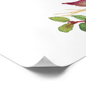 ボーホー ラスティック マルサラ フラワーブライダルシャワー ウェルカム ポスター (角)