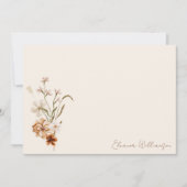 ボーホー ラスティック メドウ フラワーズ フローラル ブライダル シャワー サンキューカード (正面)