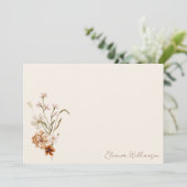 ボーホー ラスティック メドウ フラワーズ フローラル ブライダル シャワー サンキューカード (スタンド正面)