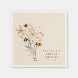 ボーホー ラスティック メドウ フラワーズ フローラル ブライダル シャワー スタンダードカクテルナプキン