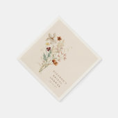 ボーホー ラスティック メドウ フラワーズ フローラル ブライダル シャワー スタンダードカクテルナプキン (角)
