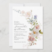 ボーホー ラスティック メドウ ワイルドフラワー ブライダル シャワー 招待状 (正面)