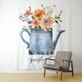 ボーホー ラスト オレンジ 水彩 花じょうろ タペストリー (インサイチュ)