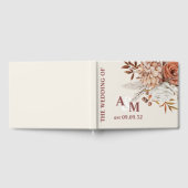 ボーホー ラスト テラコッタ ドライ ファン フラワーズ ウェディング ゲストブック (全面)