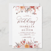 ボーホー ラスト バーン オレンジ テラコッタ マルサラ 結婚式 招待状 (正面)