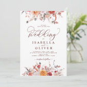 ボーホー ラスト バーン オレンジ テラコッタ マルサラ 結婚式 招待状 (スタンド正面)