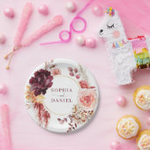 ボーホー ラッシュ パンパス グラス ペーパー プレート (パーティー)