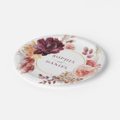 ボーホー ラッシュ パンパス グラス ペーパー プレート (アングル)