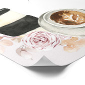 ボーホー ラブがコーヒーを淹れている ブライダルシャワーのドリンクサイン ポスター (角)