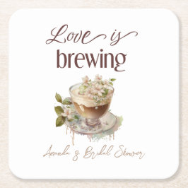 ボーホー ラブ は 開花中... フラワーブライダルシャワーブランチ スクエアペーパーコースター