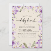 ボーホー ラベンダー リラックフローラル ベイビーブランunch 招待状 (正面)