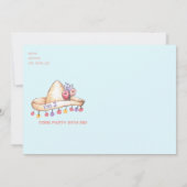 ボーホー ラマ ガール バースデー パーティー 招待状 (裏面)