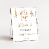 ボーホー ラマ モバイル ベイビー シャワー ウェルカム ポスター