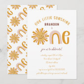 ボーホー リトル サンシャイン ファースト バースデー 招待状 (正面/裏面)