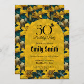 ボーホー リリー エイコーン ガール バースデー パーティー 招待状 (正面/裏面)