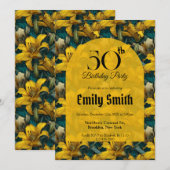 ボーホー リリー エイコー ガール バースデー パーティー 招待状 (正面/裏面)