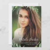 ボーホー リーフ フォト 卒業おめでとう 招待状 (正面)