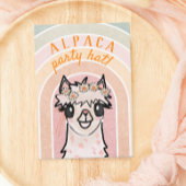 ボーホー レインボー アルパカ ケーキサボテン 誕生日招待状 招待状